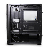 Gabinete Yeyian Ygh-49703 Hollow 2500 Atx, 3ventiladores Argb, Mesh, Usb, Negro